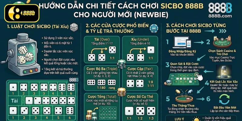 Cách chơi Sicbo chuẩn chỉnh cho Newbie tại 888B
