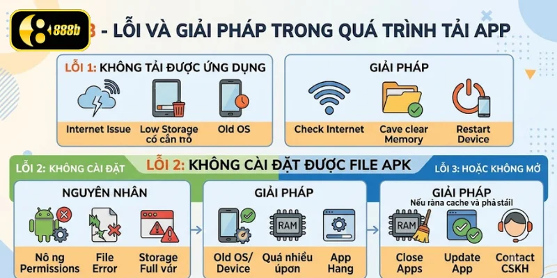 Một số lỗi và cách khắc phục khi cài đặt app