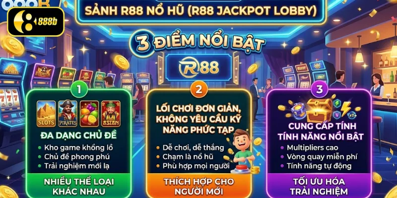 Tìm hiểu đặc điểm của sảnh R88 nổ hũ tại 888B